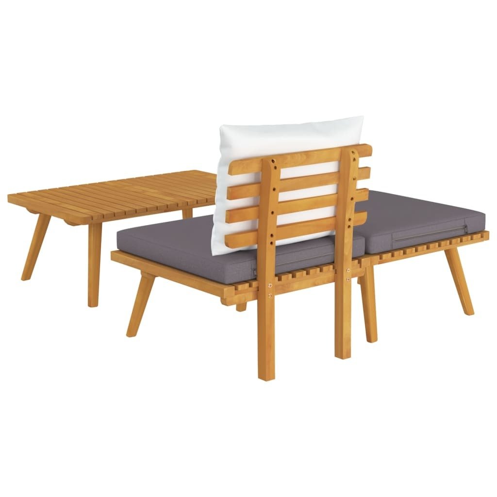 3 Piece Patio Lounge Set with Cushions Solid Acacia Wood - Galactic capuchin