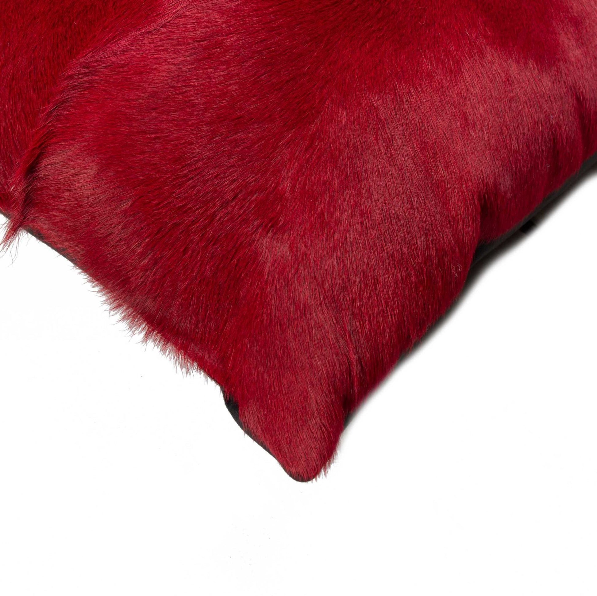 12" X 20" X 5" Wine Cowhide Pillow - Galactic capuchin