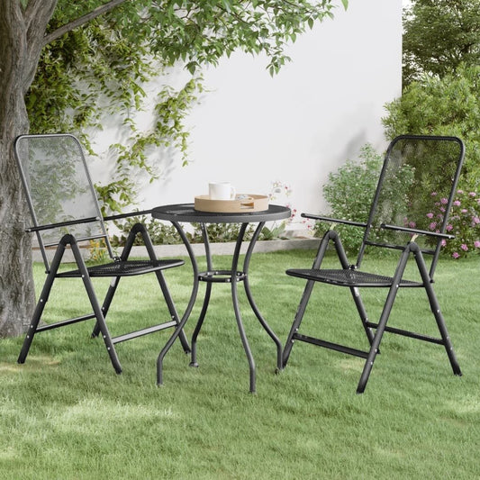 Folding Patio Chairs 2 pcs Expanded Metal Mesh Anthracite - Galactic capuchin
