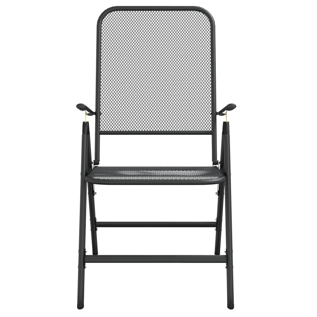 Folding Patio Chairs 2 pcs Expanded Metal Mesh Anthracite - Galactic capuchin