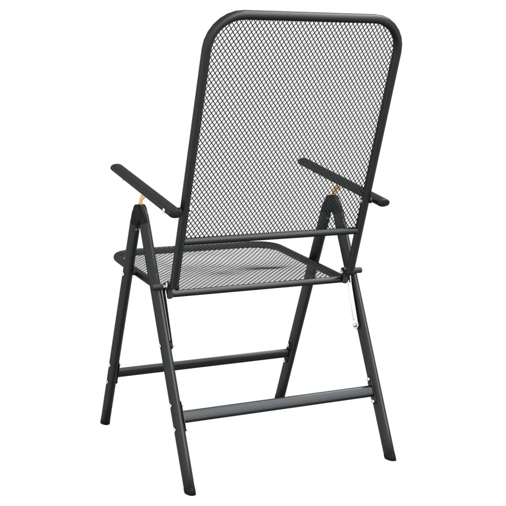 Folding Patio Chairs 2 pcs Expanded Metal Mesh Anthracite - Galactic capuchin