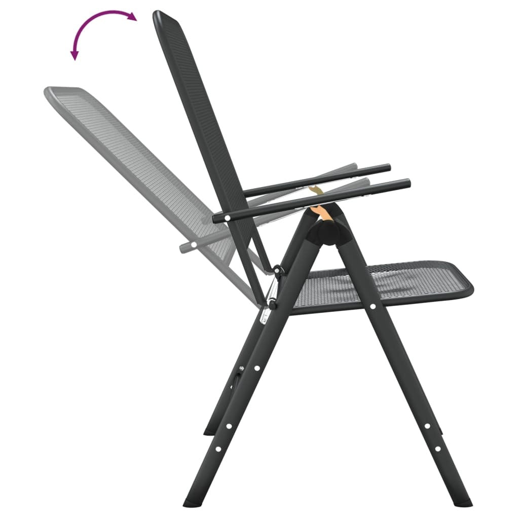 Folding Patio Chairs 2 pcs Expanded Metal Mesh Anthracite - Galactic capuchin