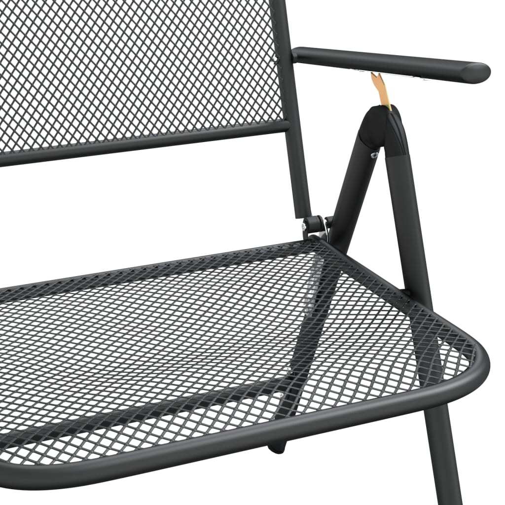 Folding Patio Chairs 2 pcs Expanded Metal Mesh Anthracite - Galactic capuchin