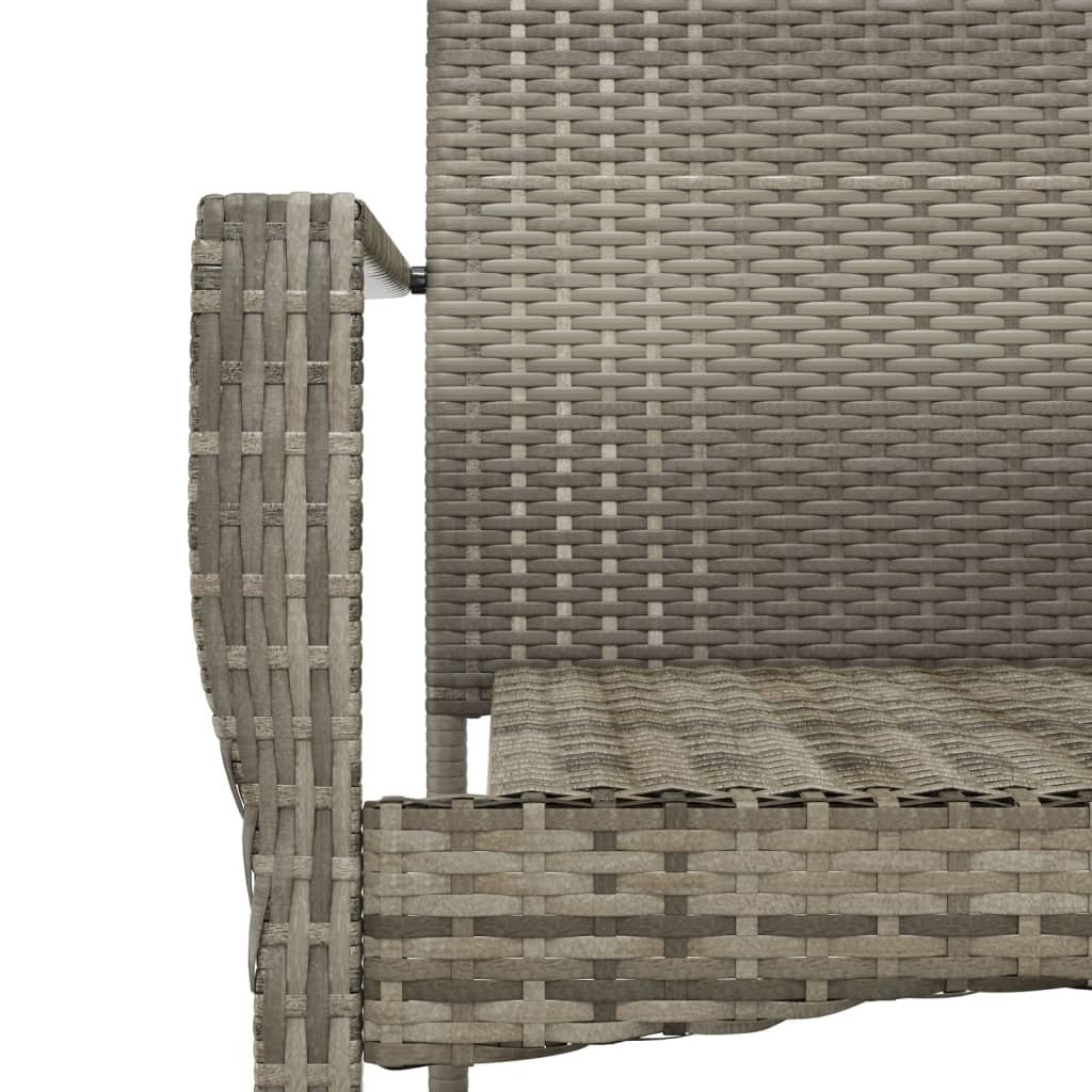 Patio Chairs with Cushions 4 pcs Poly Rattan Gray - Galactic capuchin