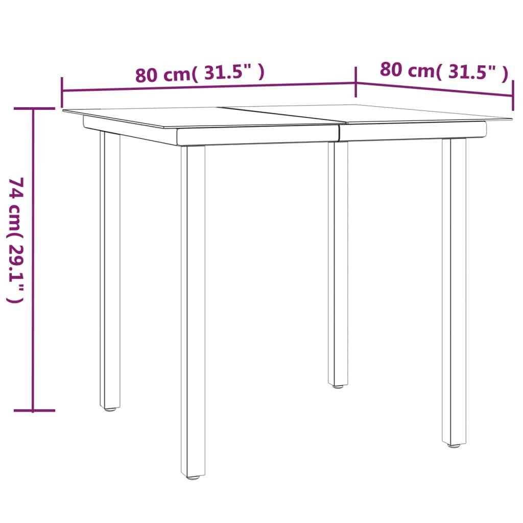 Garden Dining Set Black PE rattan 3 Piece Set Removable Covers - Galactic capuchin