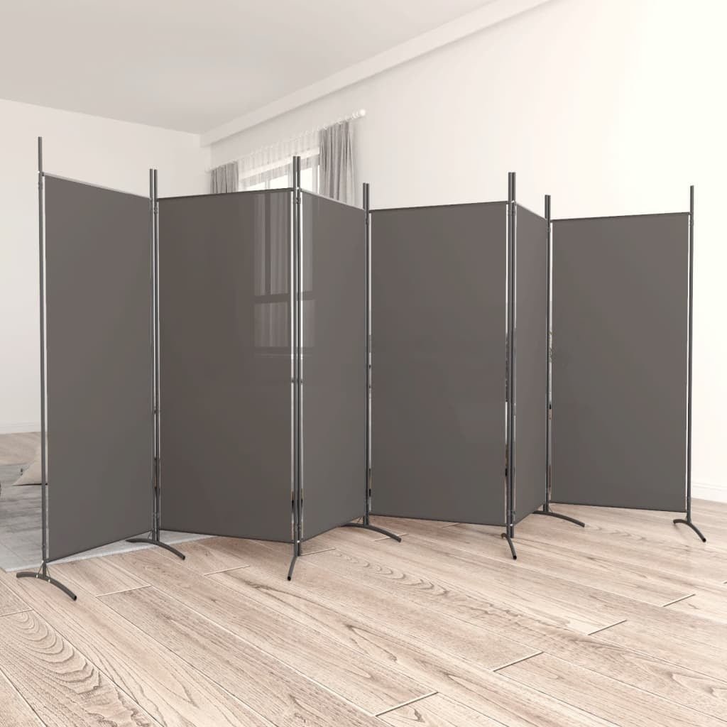 6 - Panel Room Divider Anthracite 204.7"x70.9" Fabric - Galactic capuchin