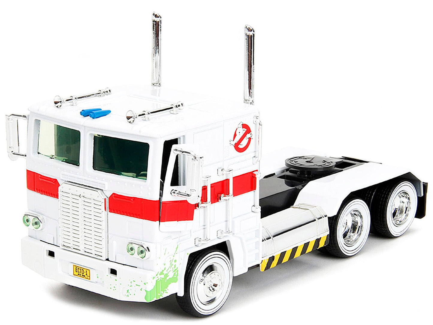 G1 Autobot Optimus Prime Truck White with Robot on Chassis from "Transformers" TV Series - "Ghostbusters" (1984) Movie Crossover "Hollywood Rides" Series 1/24 Diecast Model by Jada - Galactic capuchin