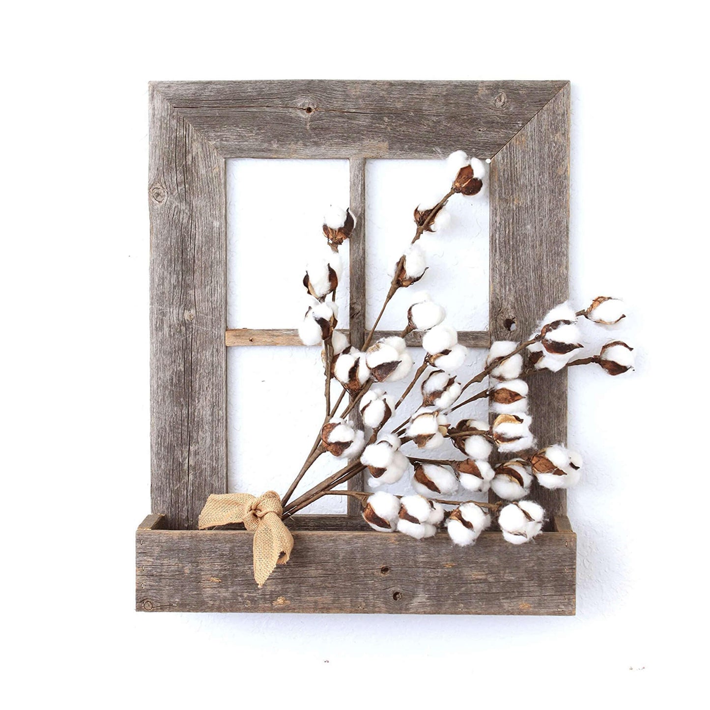 22X18 Rustic Weatered Grey Window Frame With Planter - Galactic capuchin