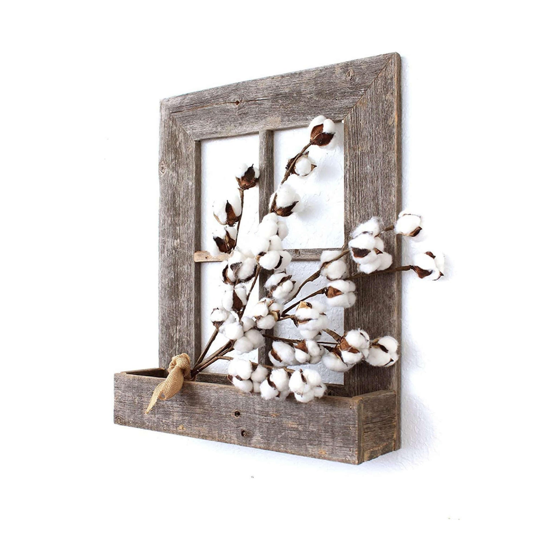 22X18 Rustic Weatered Grey Window Frame With Planter - Galactic capuchin