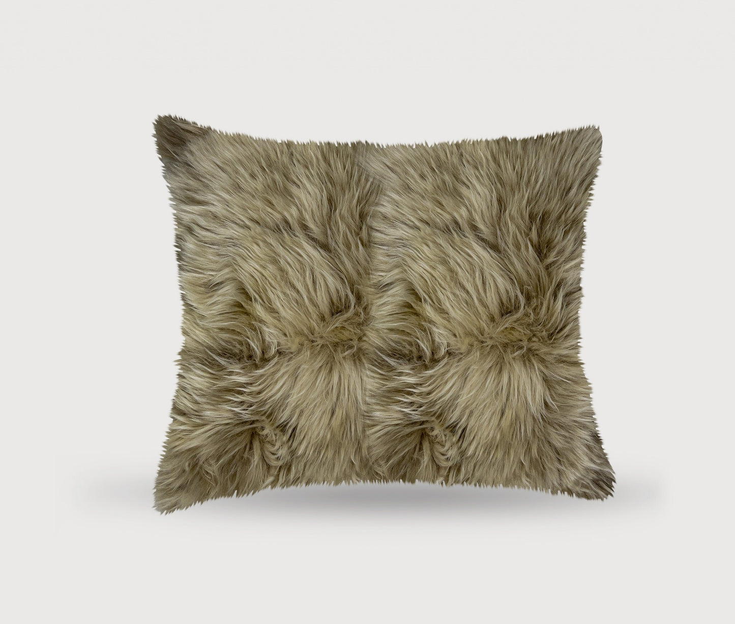 18" Taupe Sheepskin Throw Pillow - Galactic capuchin