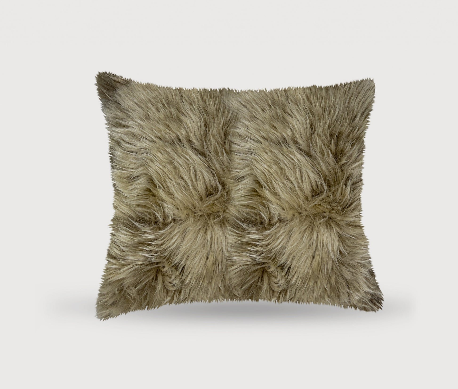 18" Taupe Sheepskin Throw Pillow - Galactic capuchin