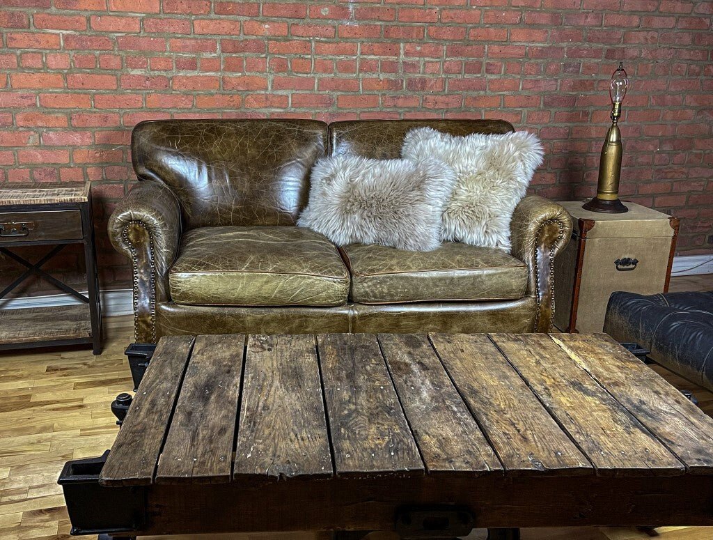 18" Taupe Sheepskin Throw Pillow - Galactic capuchin
