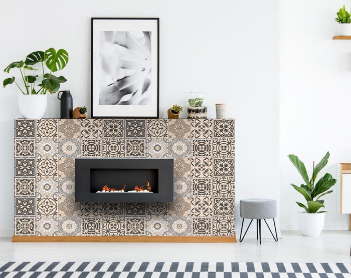 5" X 5" Espresso Brown Mosaic Peel And Stick Removable Tiles - Galactic capuchin