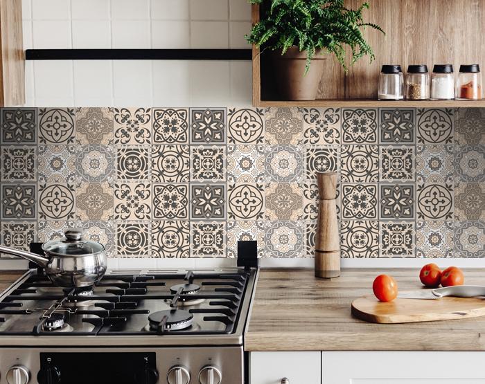 5" X 5" Espresso Brown Mosaic Peel And Stick Removable Tiles - Galactic capuchin