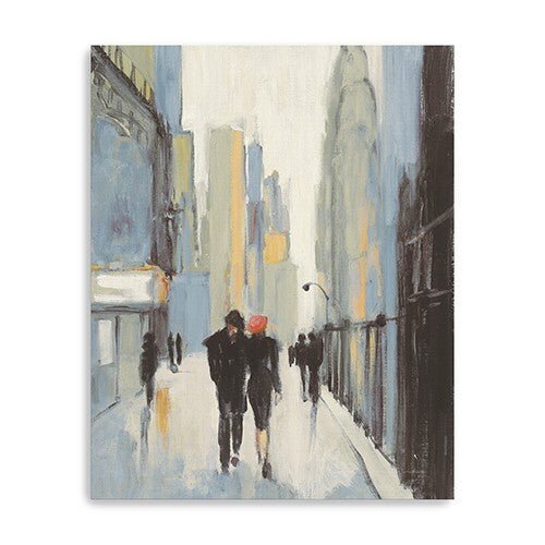 20" x 16" Watercolor Walk in the City Canvas Wall Art - Galactic capuchin