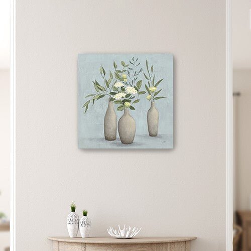 Bohemian Flowers In Ceramic Vases Unframed Print Wall Art - Galactic capuchin