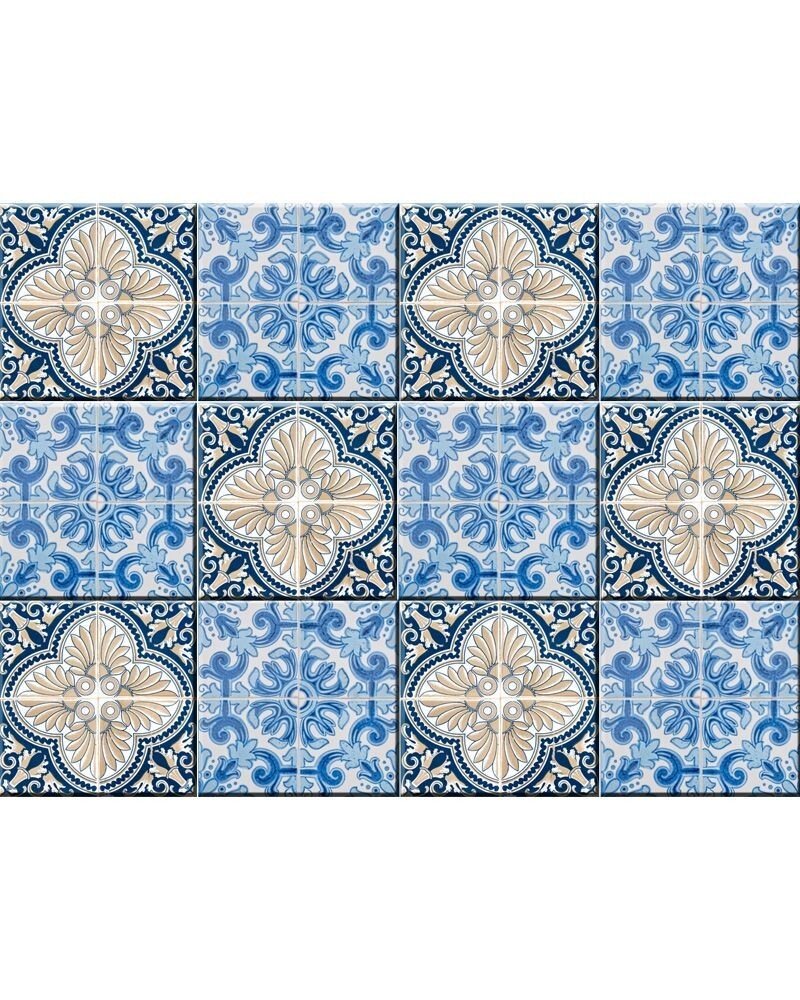 5" X 5" Blue Taupe Tobi Peel And Stick Tiles - Galactic capuchin