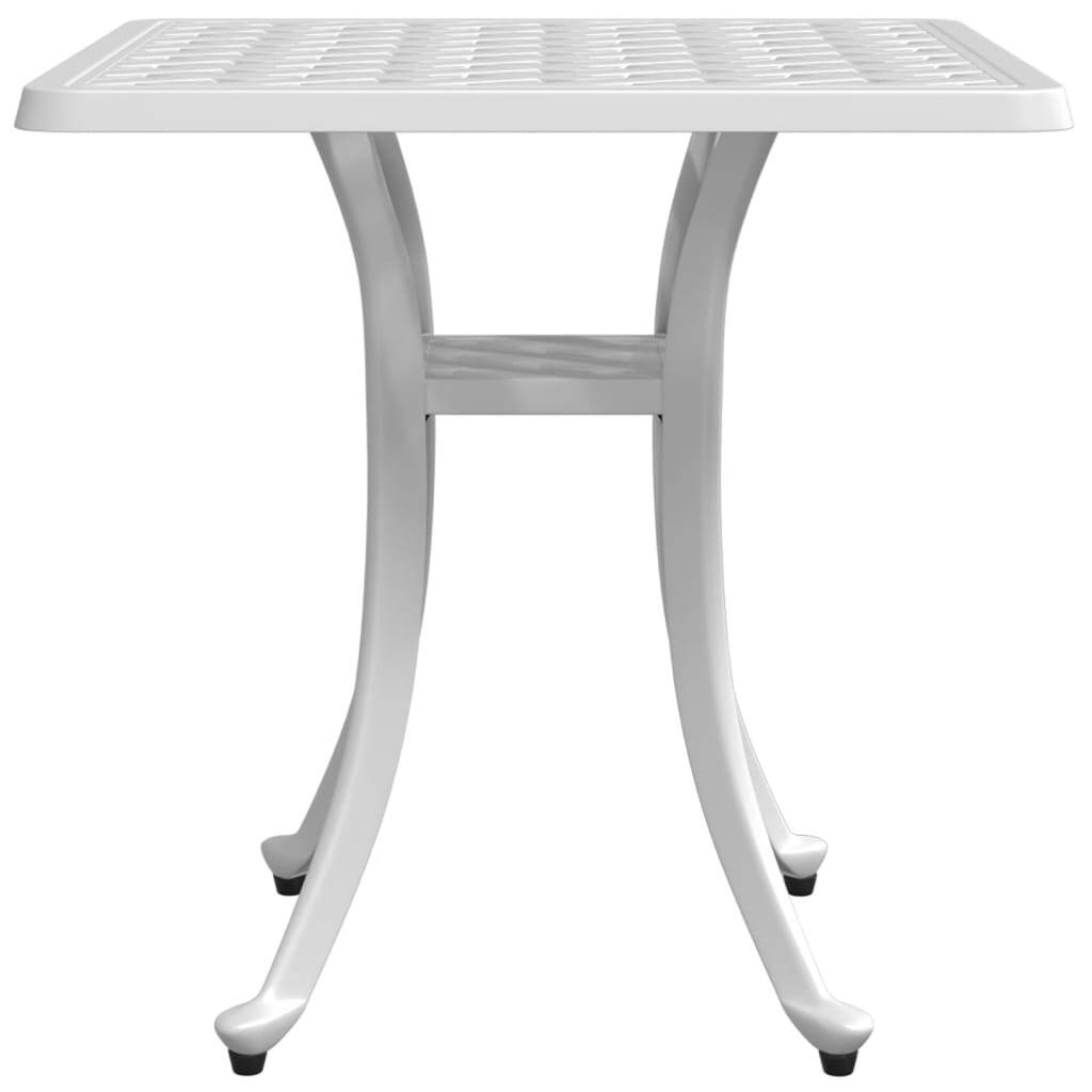 Patio Table White 20.9"x20.9"x20.9" Cast Aluminum - Galactic capuchin