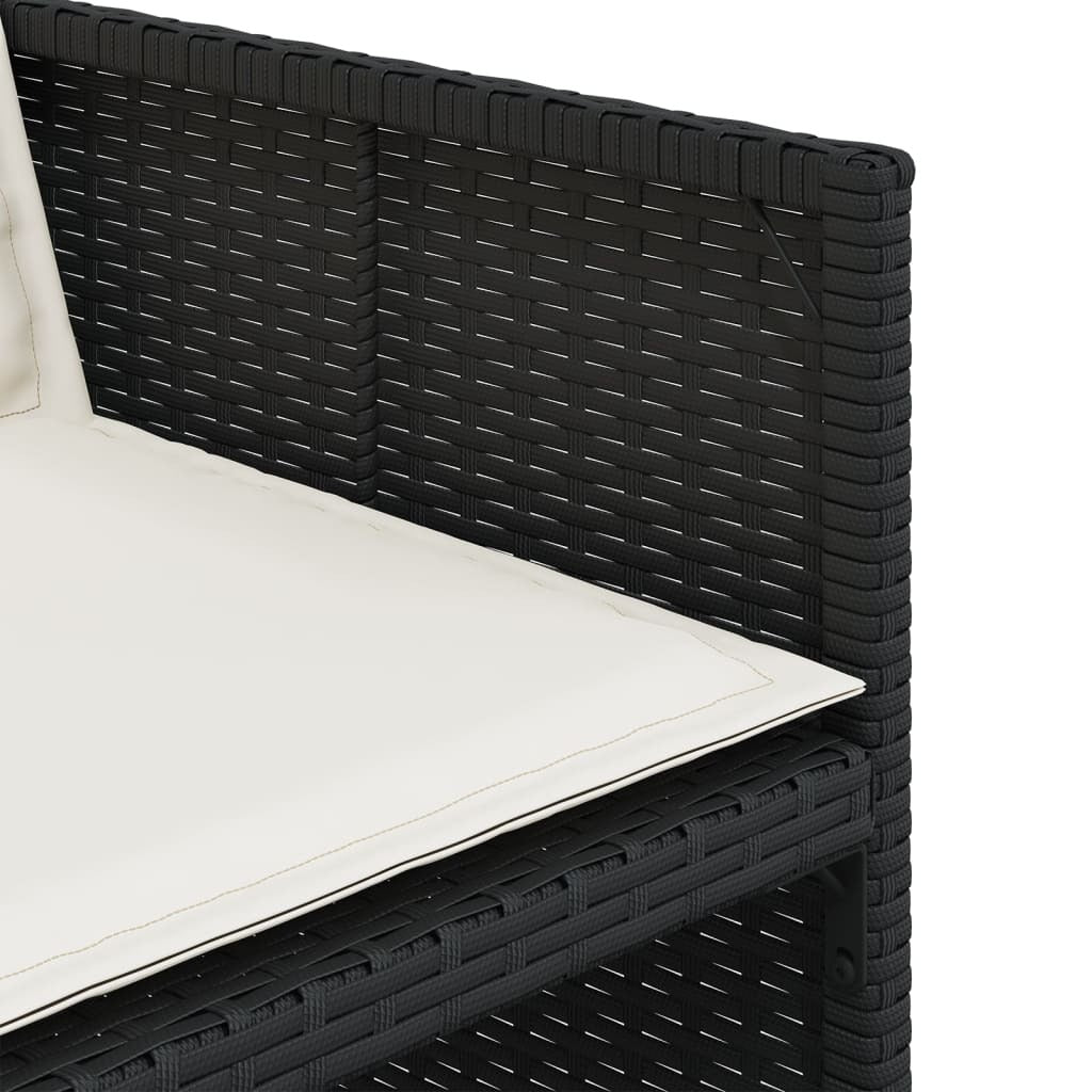 Patio Chairs with Cushions 4 pcs Black Poly Rattan - Galactic capuchin