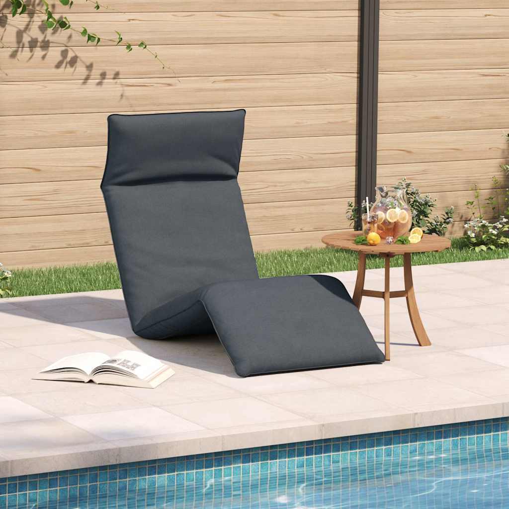 Sun Lounger Gray Oxford fabric, metal, foam Large Collapsible - Galactic capuchin