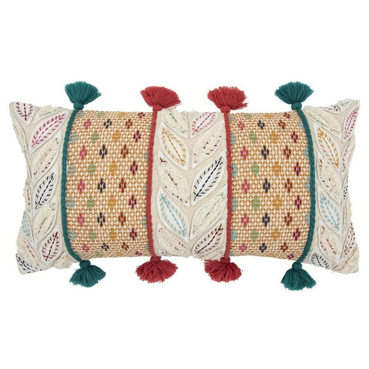 Multicolored Ornate Panel Lumbar Pillow - Galactic capuchin