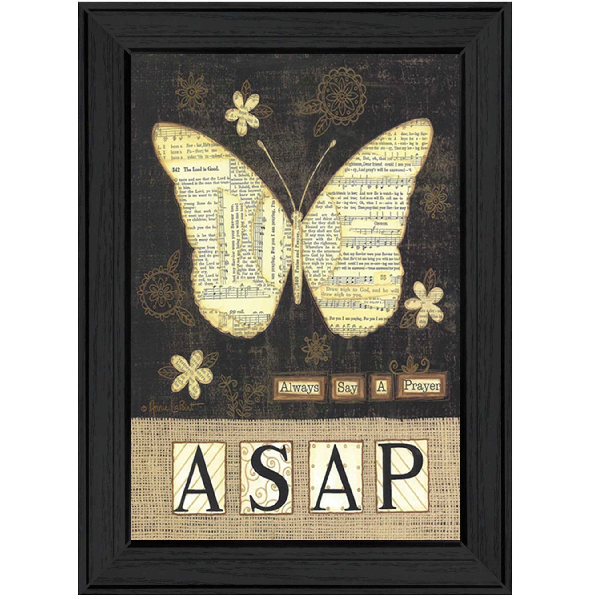 Always Say a Prayer Black Framed Print Wall Art - Galactic capuchin
