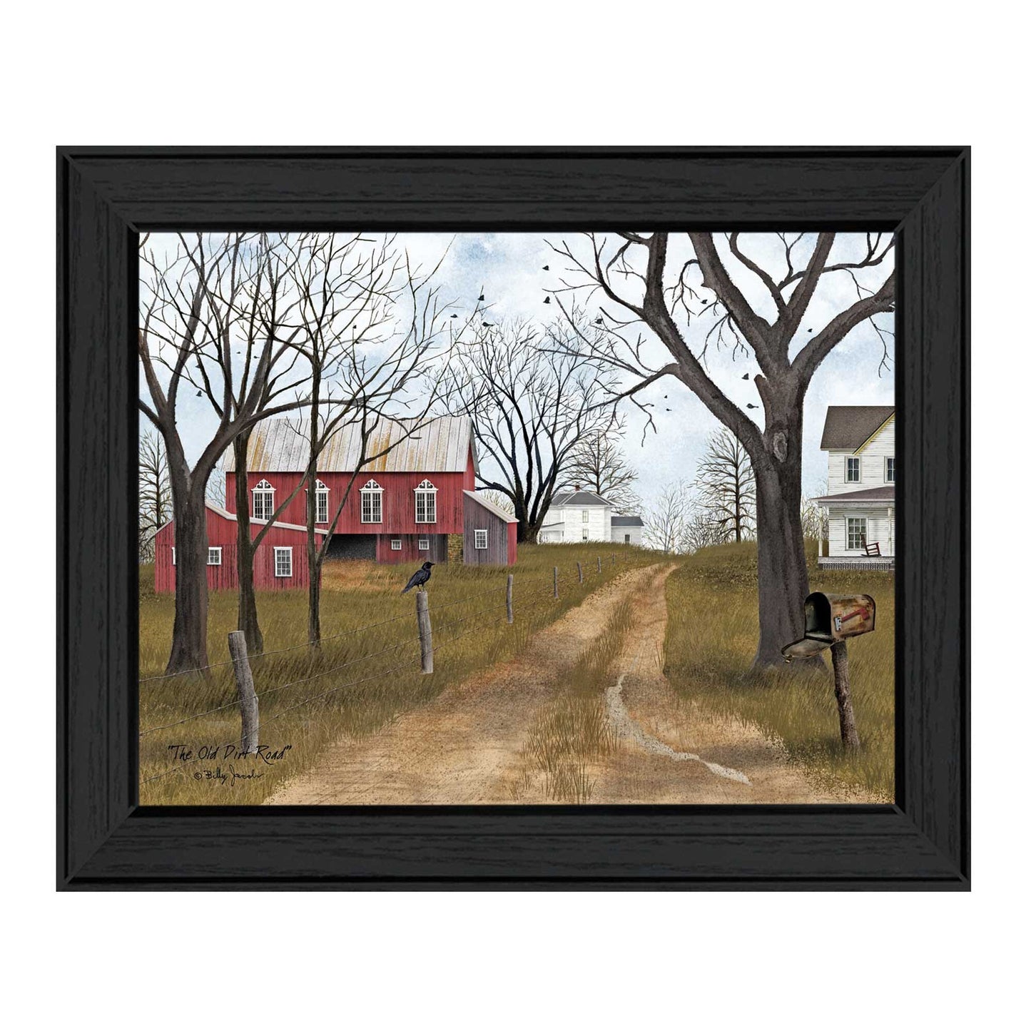 The Old Dirt Road 1 Black Framed Print Wall Art - Galactic capuchin