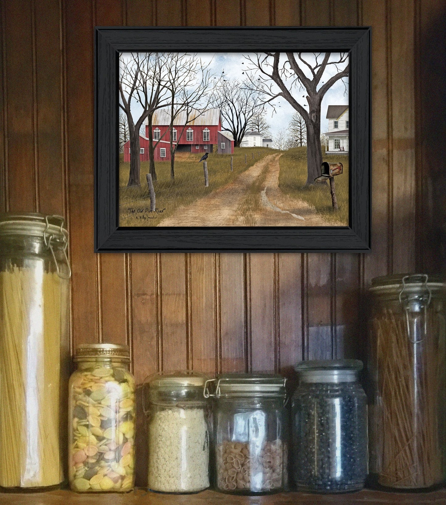 The Old Dirt Road 1 Black Framed Print Wall Art - Galactic capuchin