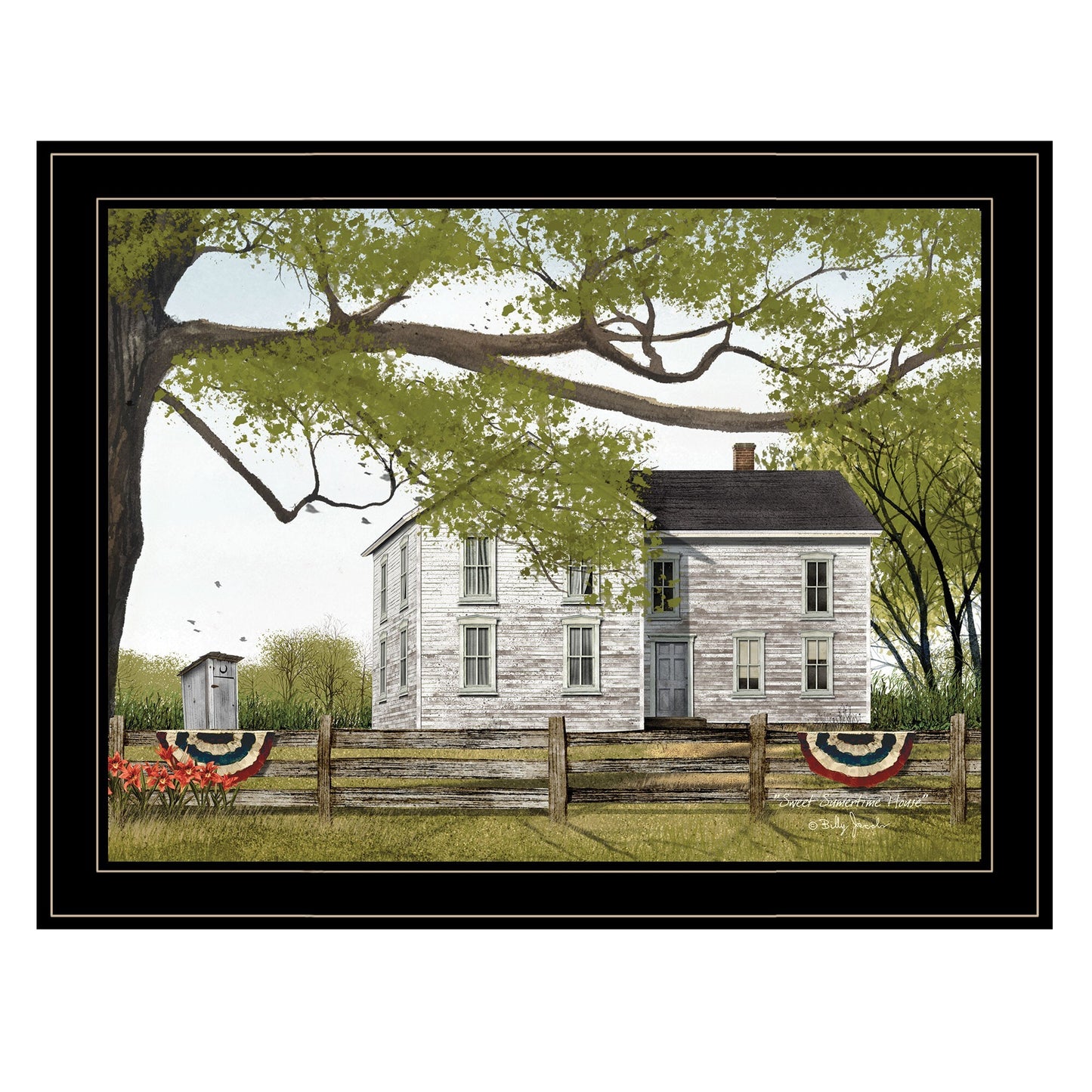 Sweet Summertime House 4 Black Framed Print Wall Art - Galactic capuchin