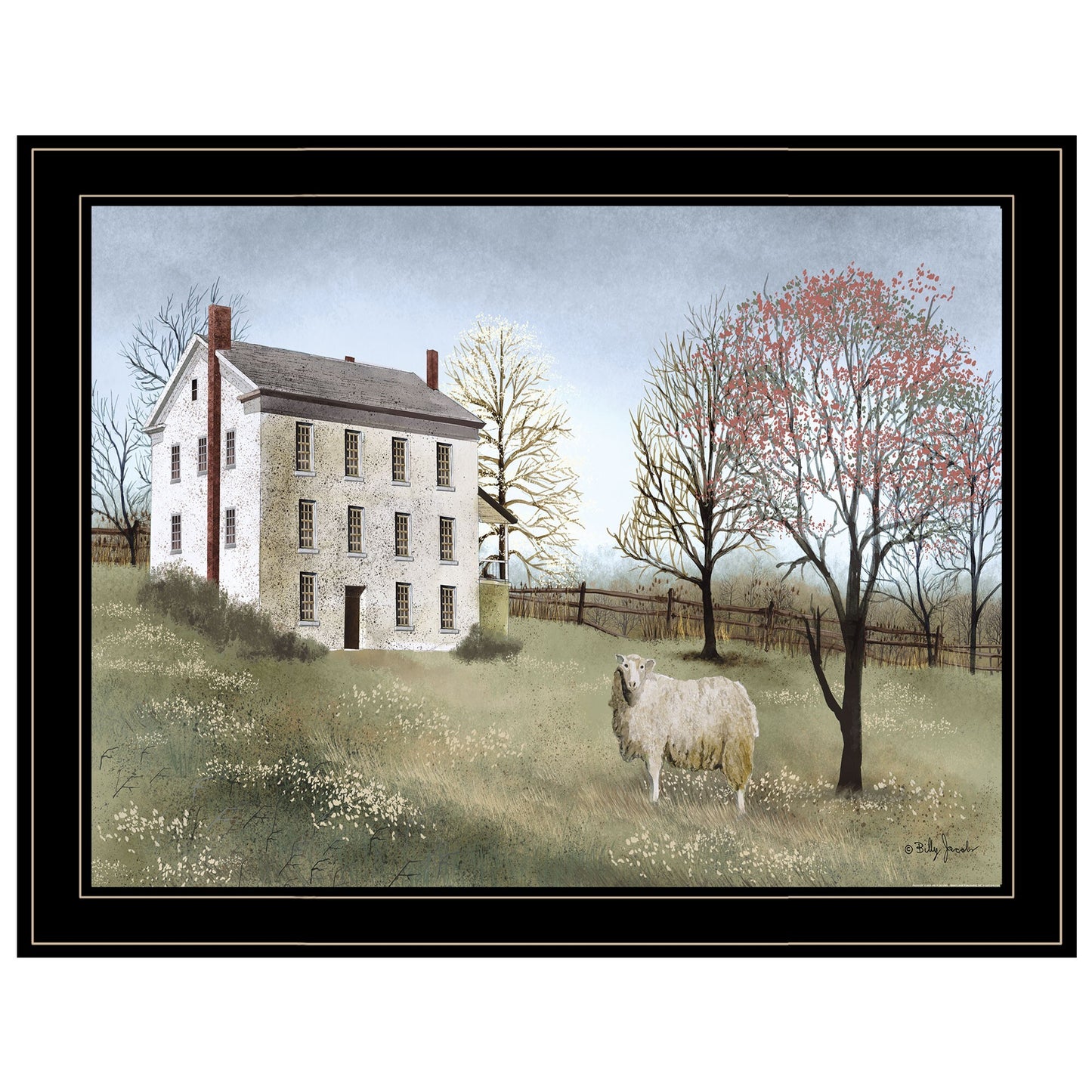 Spring at White House Farm 4 Black Framed Print Wall Art - Galactic capuchin