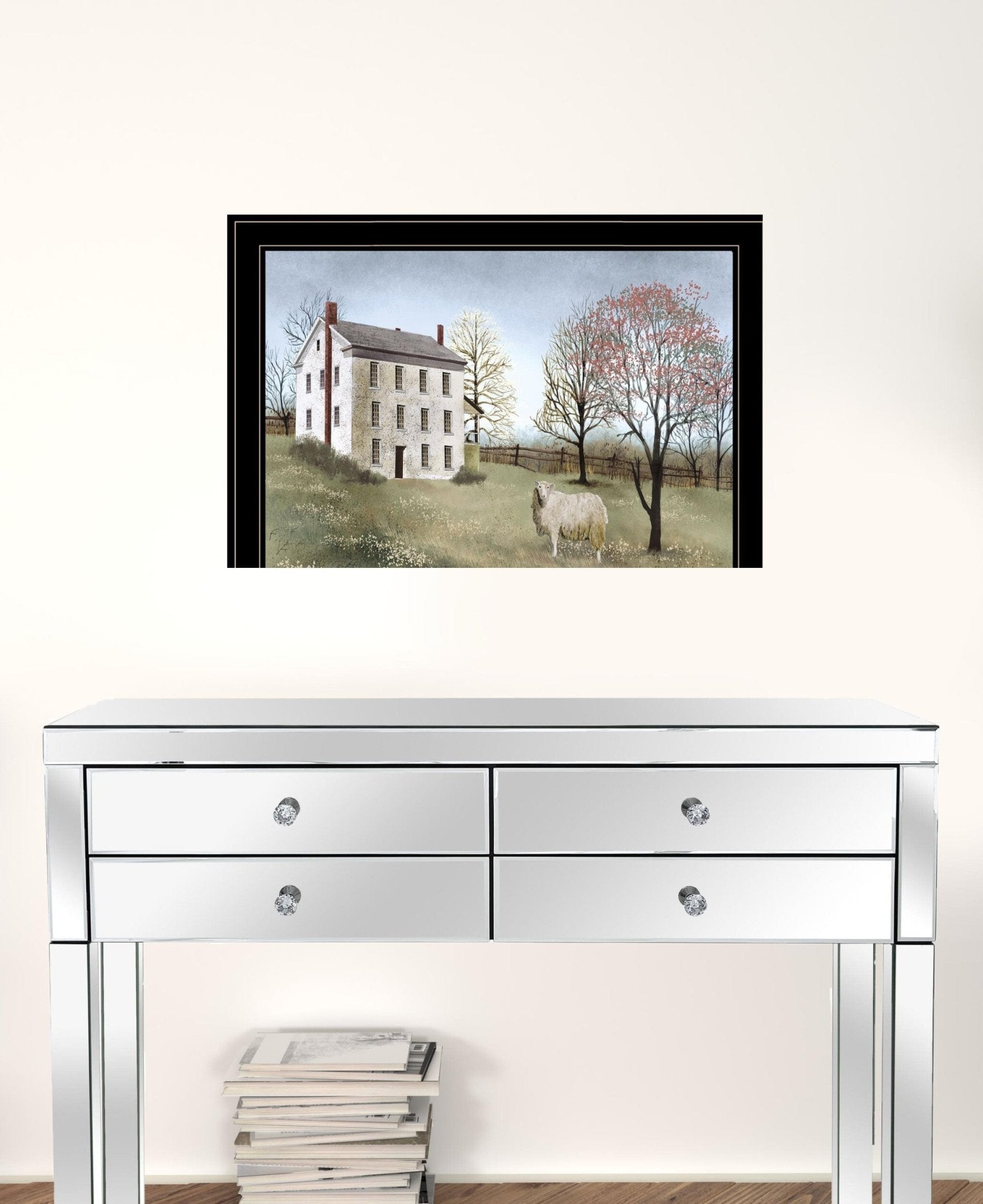 Spring at White House Farm 4 Black Framed Print Wall Art - Galactic capuchin