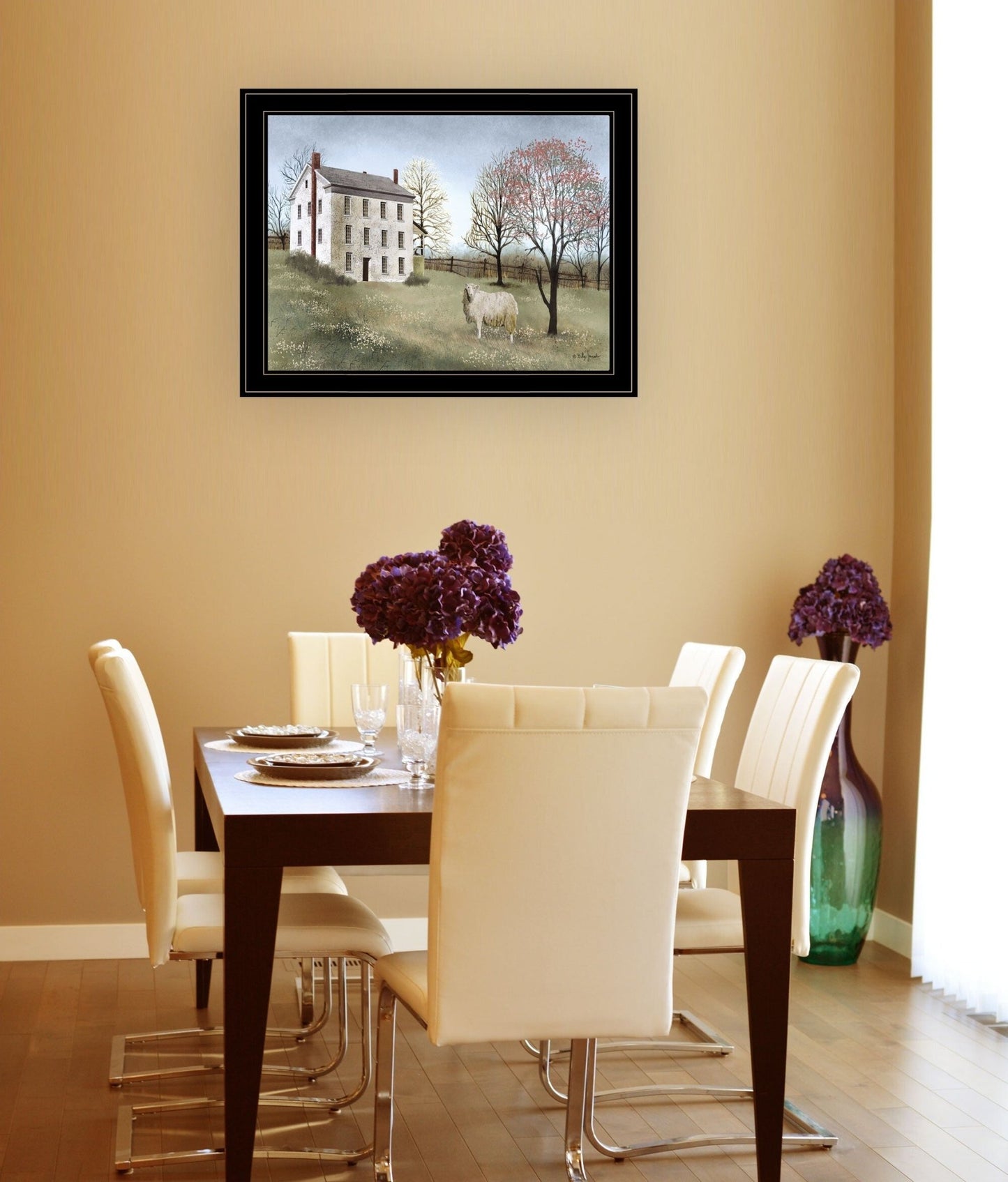 Spring at White House Farm 4 Black Framed Print Wall Art - Galactic capuchin