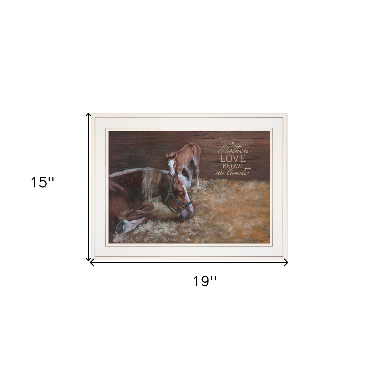 A Mother Love Horses 1 White Framed Print Wall Art - Galactic capuchin