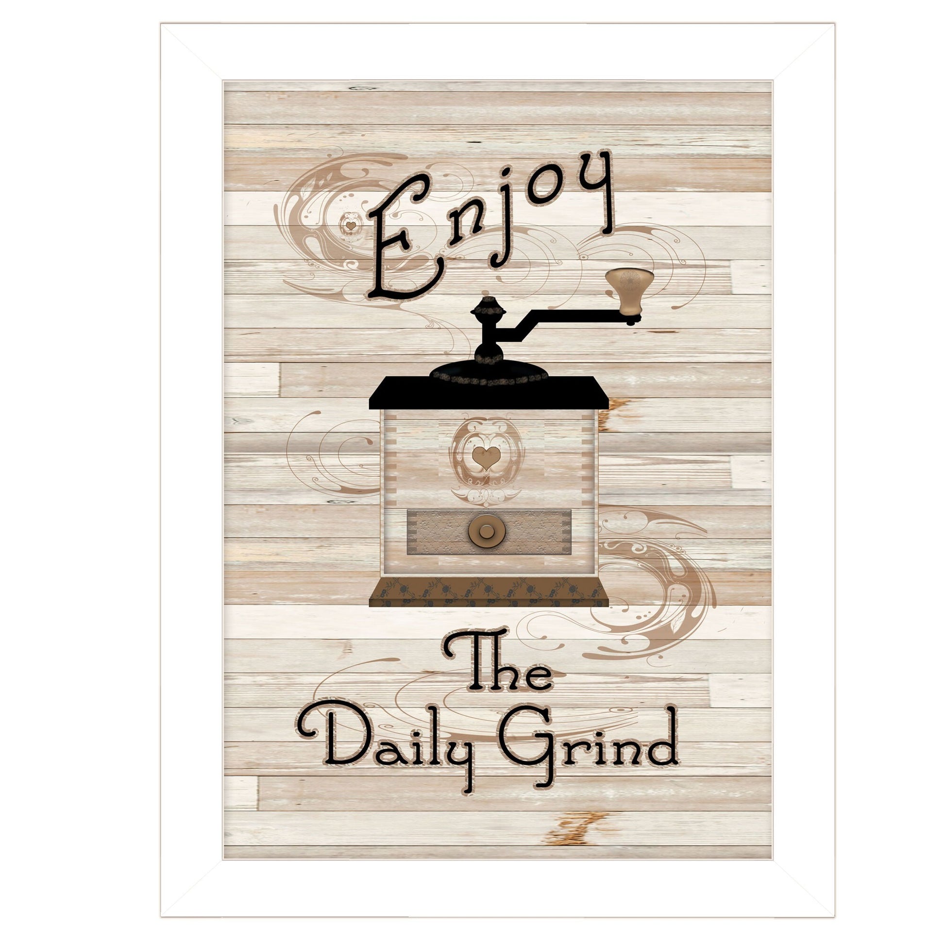 The Daily Grind 4 White Framed Print Kitchen Wall Art - Galactic capuchin