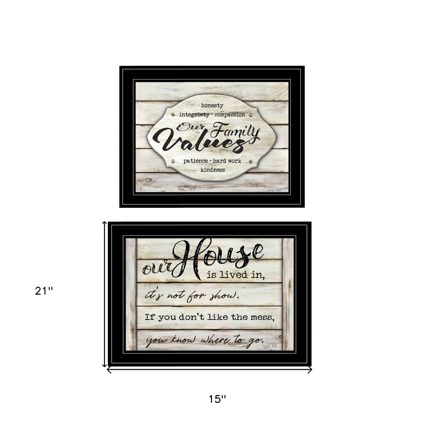 Set Of Two Family Values 2 Black Framed Print Wall Art - Galactic capuchin