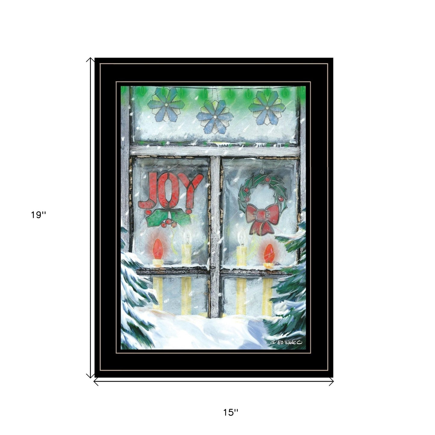 Christmas Joy 2 Black Framed Print Wall Art - Galactic capuchin