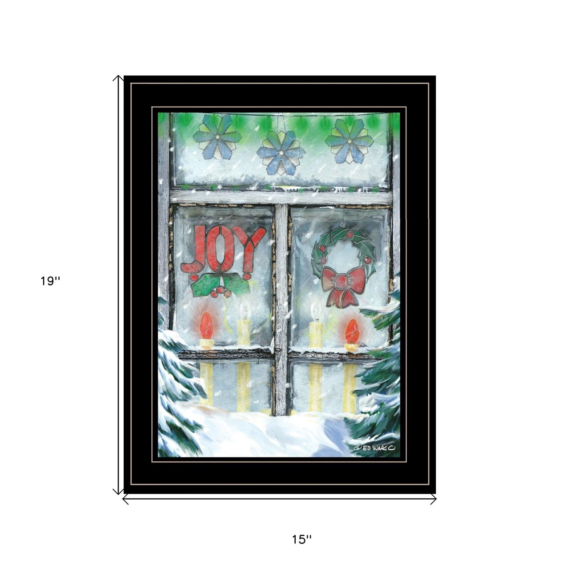 Christmas Joy 2 Black Framed Print Wall Art - Galactic capuchin