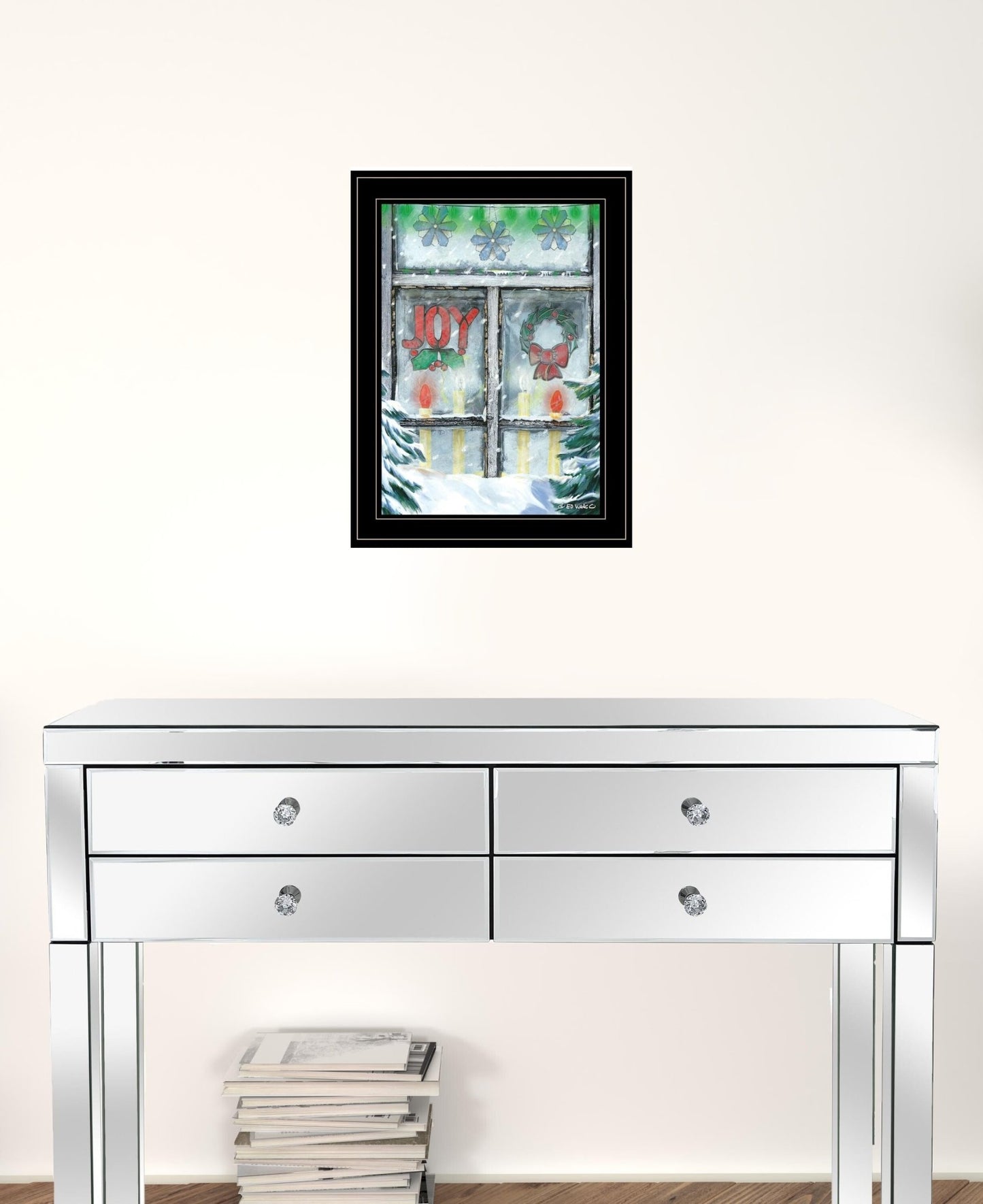 Christmas Joy 2 Black Framed Print Wall Art - Galactic capuchin