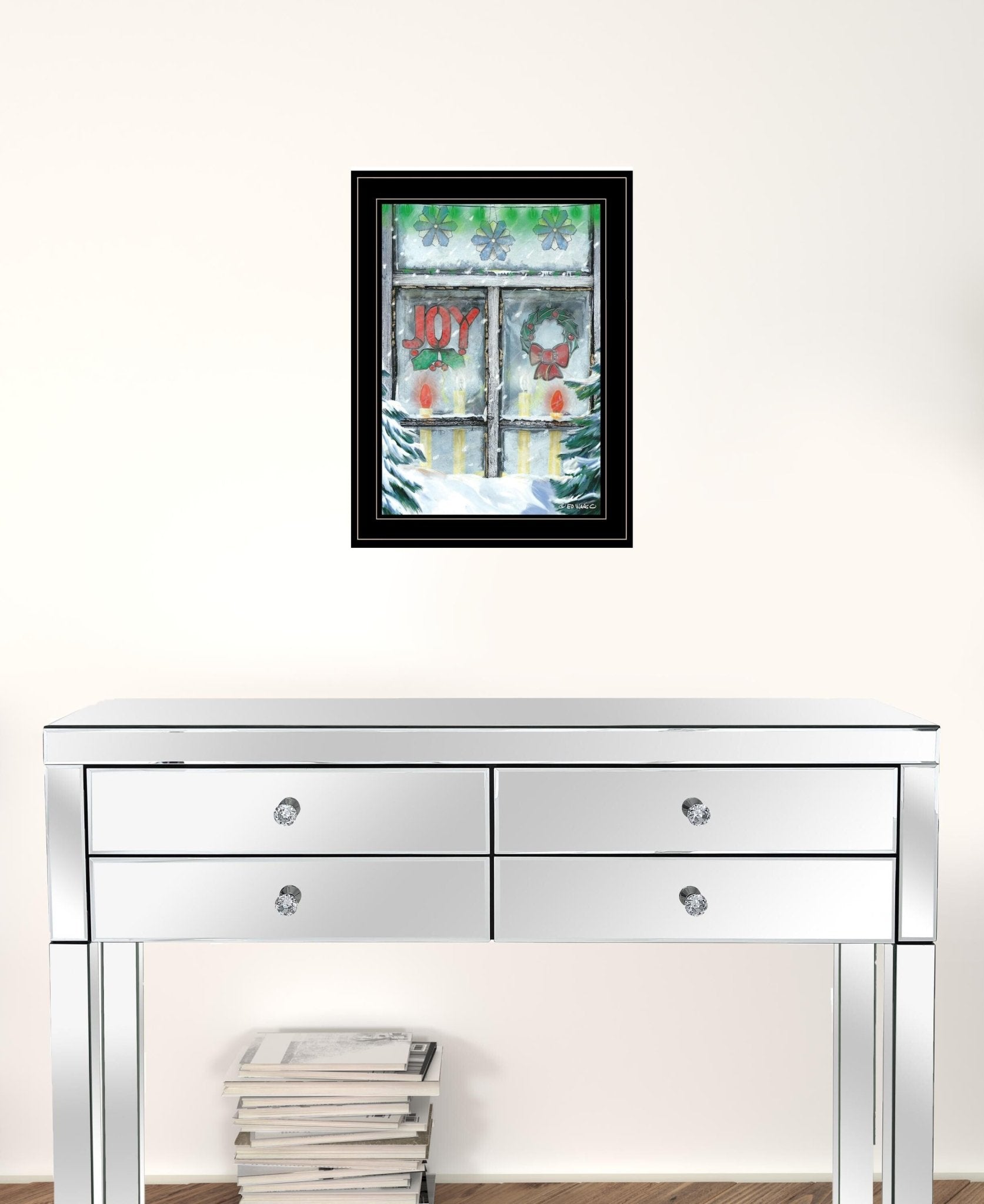 Christmas Joy 2 Black Framed Print Wall Art - Galactic capuchin