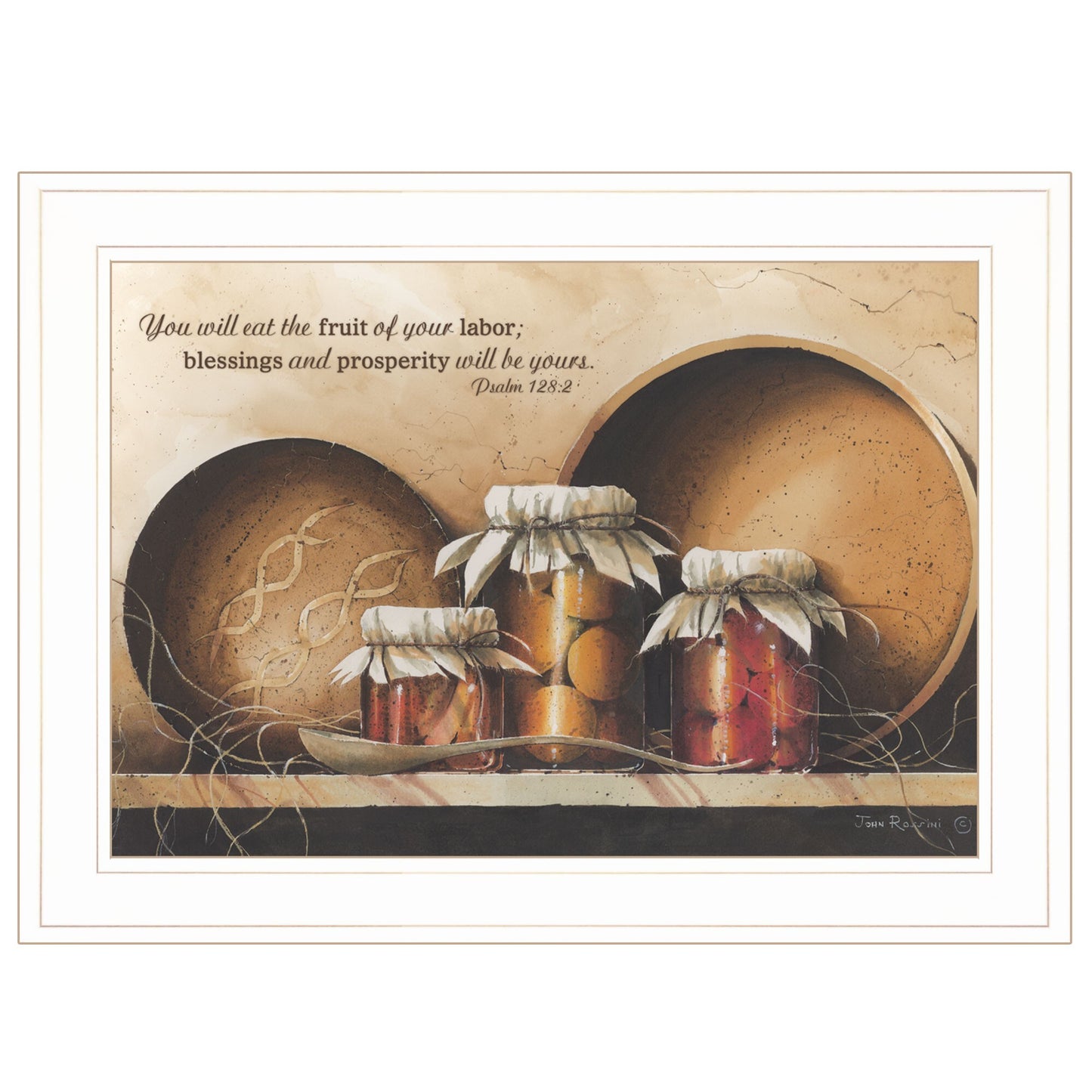 Blessings and Prosperity 2 White Framed Print Wall Art - Galactic capuchin