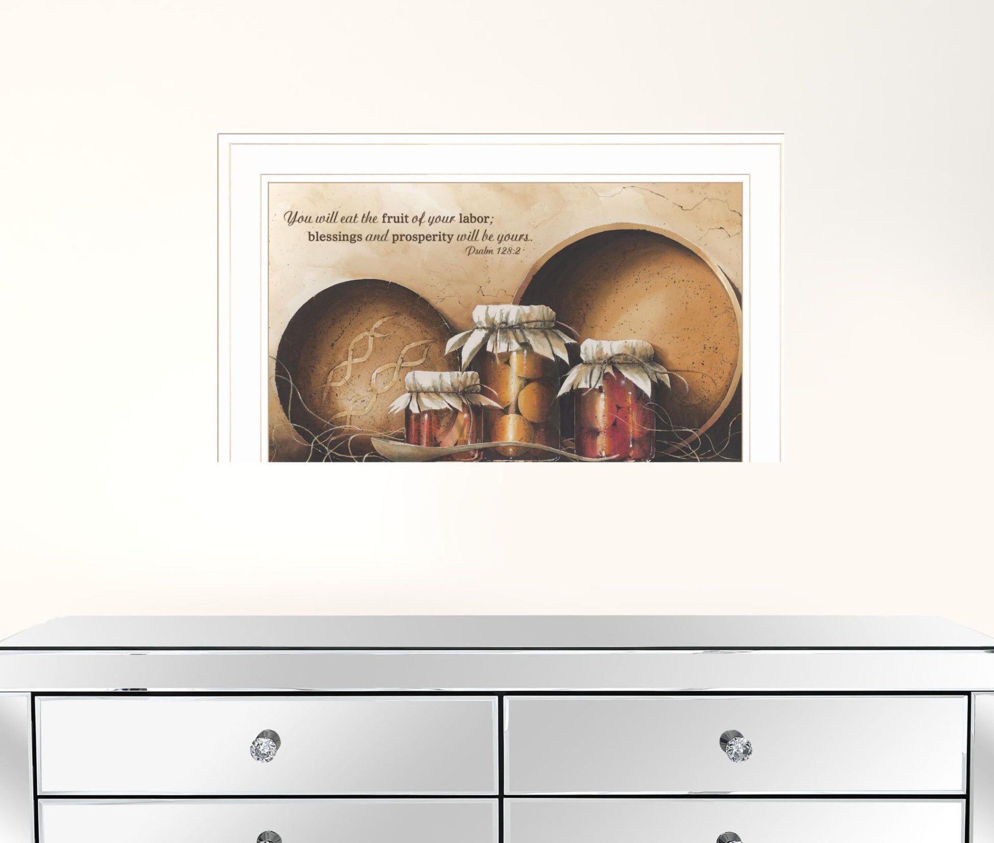 Blessings and Prosperity 2 White Framed Print Wall Art - Galactic capuchin