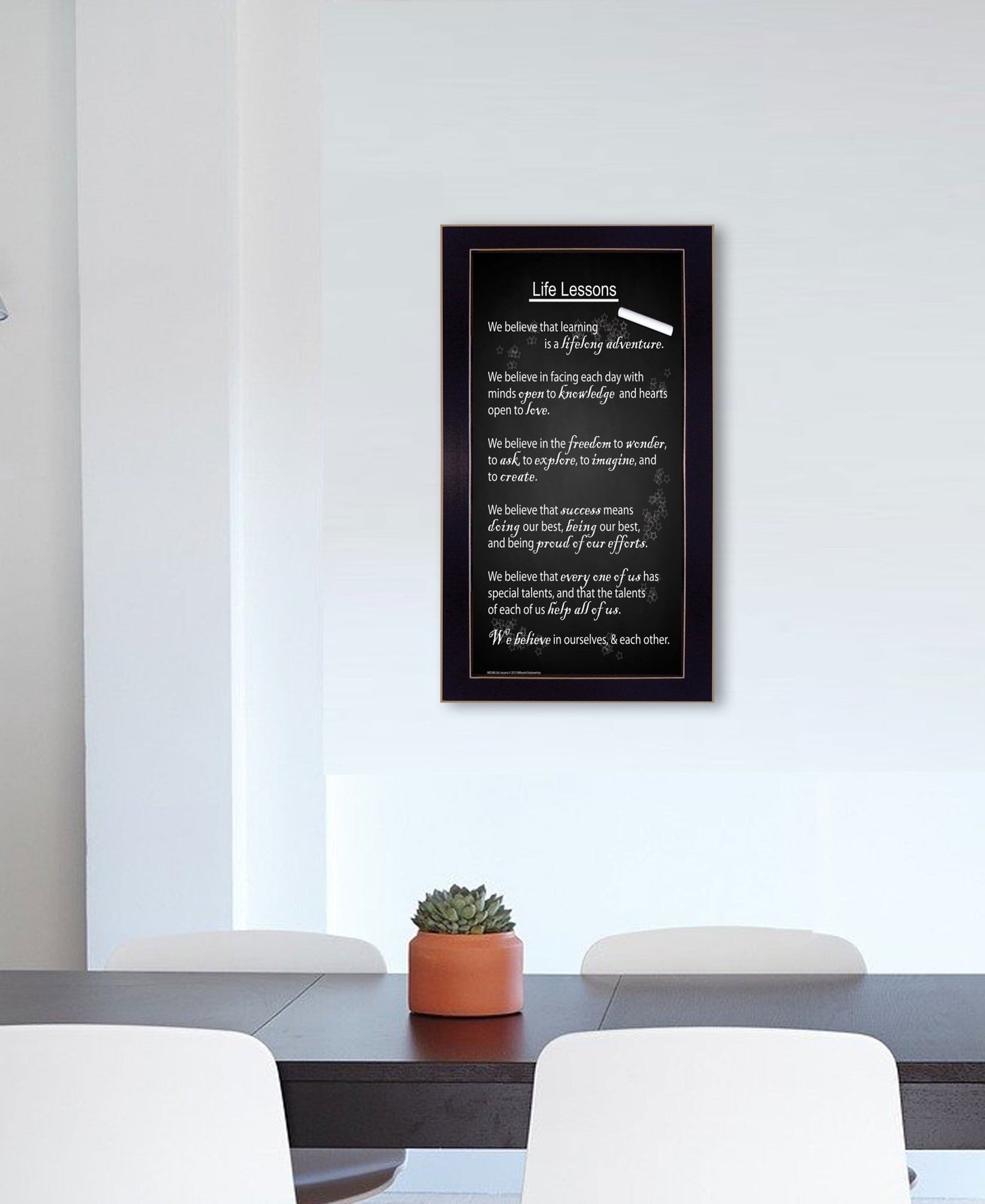Life Lessons 5 Black Framed Print Wall Art - Galactic capuchin