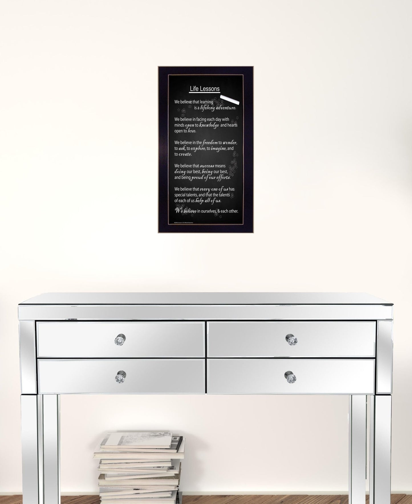 Life Lessons 5 Black Framed Print Wall Art - Galactic capuchin