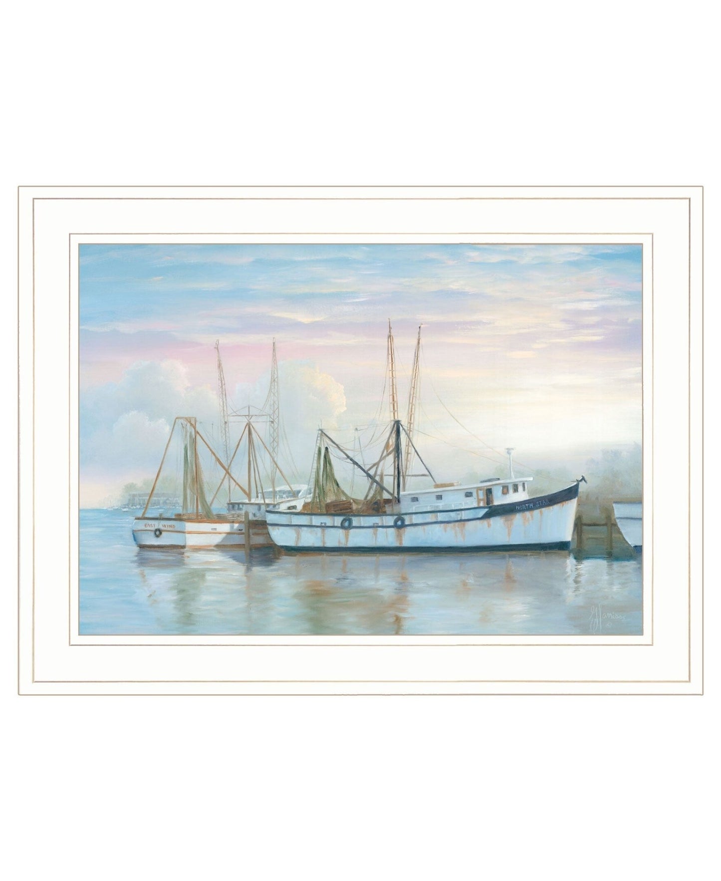 North Star at Rest 1 White Framed Print Wall Art - Galactic capuchin