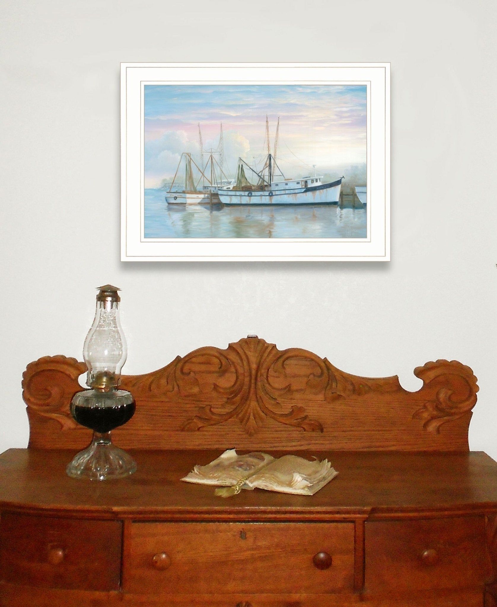 North Star at Rest 1 White Framed Print Wall Art - Galactic capuchin