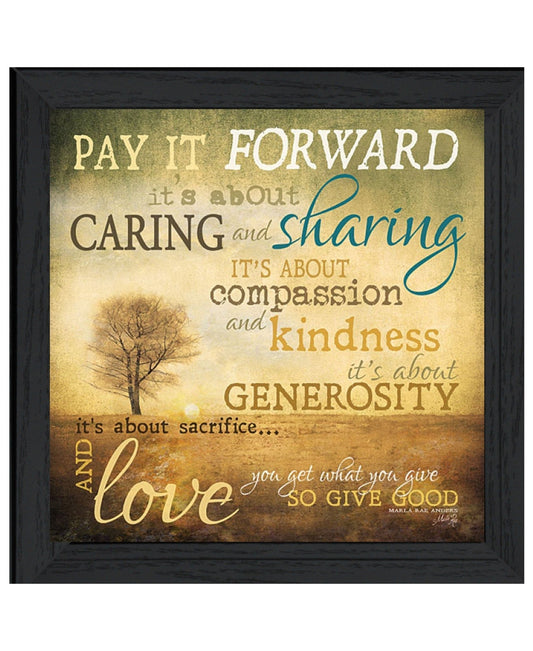 Meaning of Pay it Forward 2 Black Framed Print Wall Art - Galactic capuchin