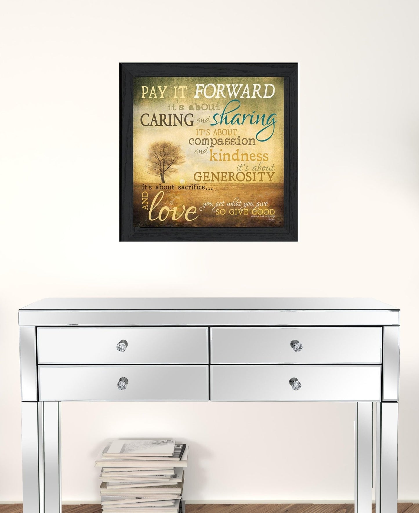 Meaning of Pay it Forward 2 Black Framed Print Wall Art - Galactic capuchin
