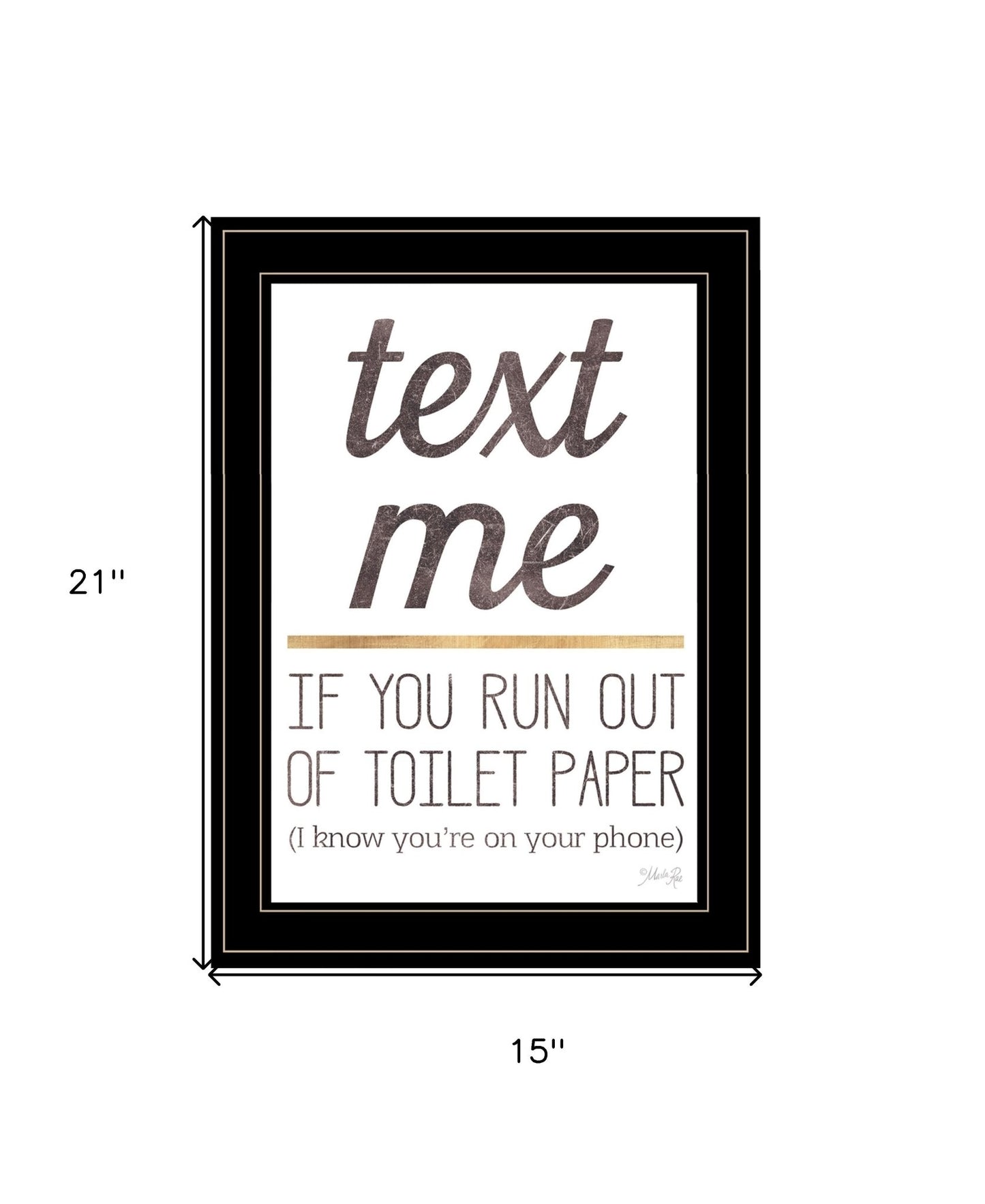 Text Me if You Run Out of Toilet Paper 3 Black Framed Print Wall Art - Galactic capuchin