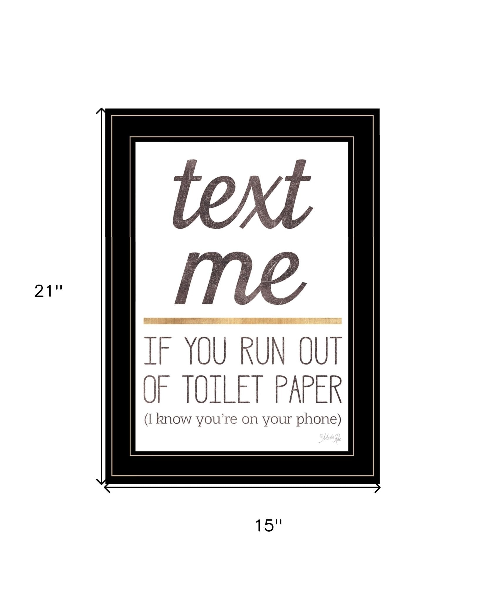 Text Me if You Run Out of Toilet Paper 3 Black Framed Print Wall Art - Galactic capuchin