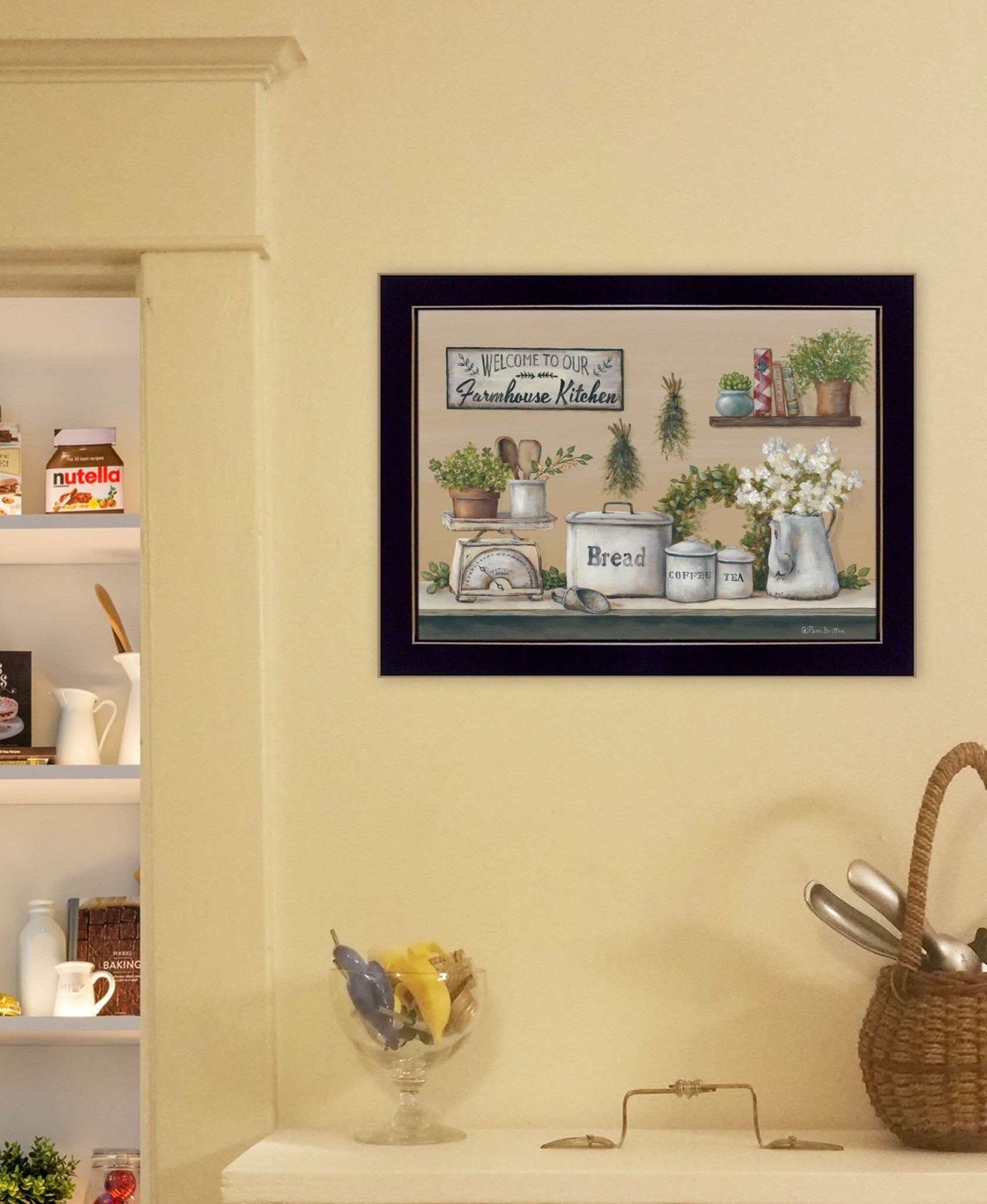 Garden Farmhouse Kitchen Black Framed Print Kitchen Wall Art - Galactic capuchin